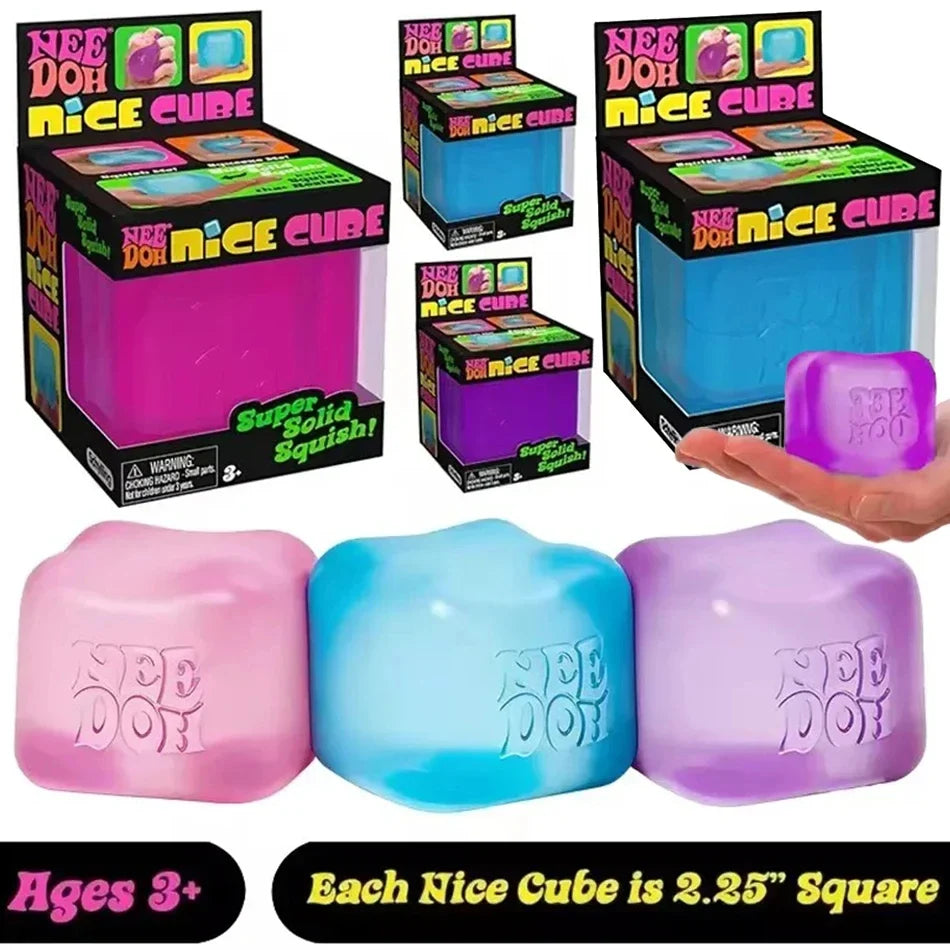 NeeDoh Cube Squishy Toy – Sensory Stress Relief Fidget