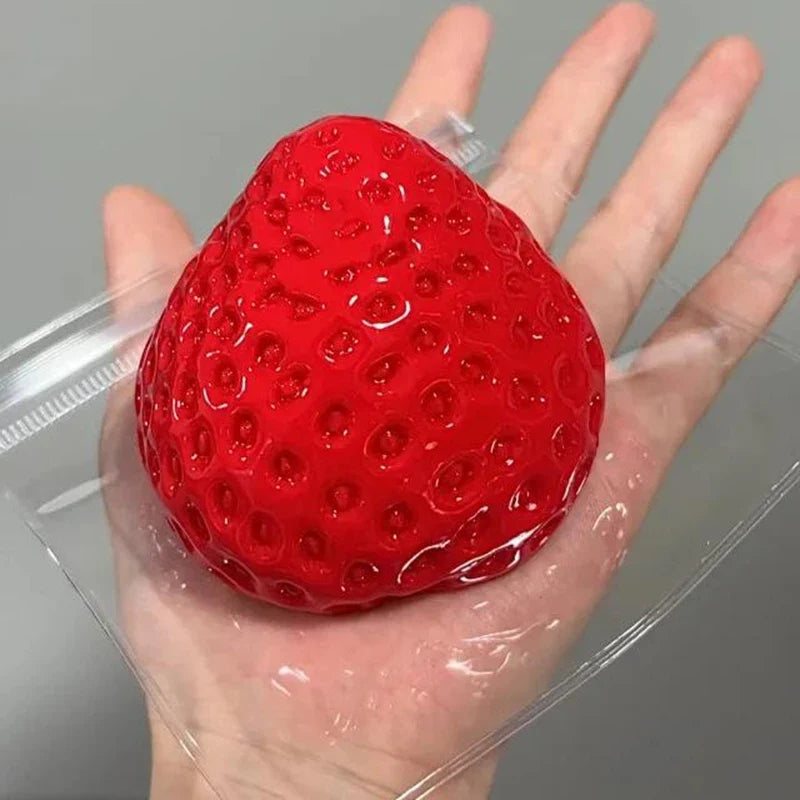 Strawberry Taba Squishy Fidget Toy | Slow Rebound Stress Relief Toy for Kids, Adults, Office & Party Favors