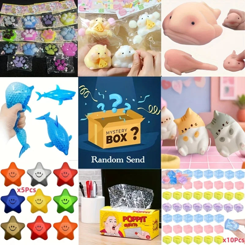 1Pc Squishy Multicolor Texture Ice Ball Squeeze Toy for Kids Adult Soft Pinch Pop Fidget Toys Children Halloween Christmas Gifts