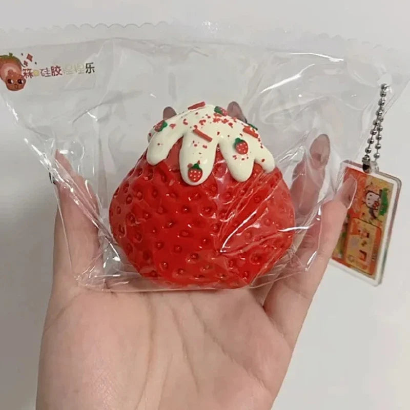 Strawberry Taba Squishy Fidget Toy | Slow Rebound Stress Relief Toy for Kids, Adults, Office & Party Favors