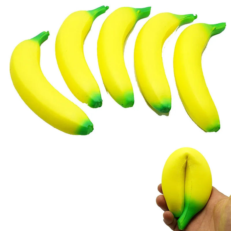 Jumbo Squishy Banana Stress Toy | Slow Rising Anti-Stress Fruit Squeeze