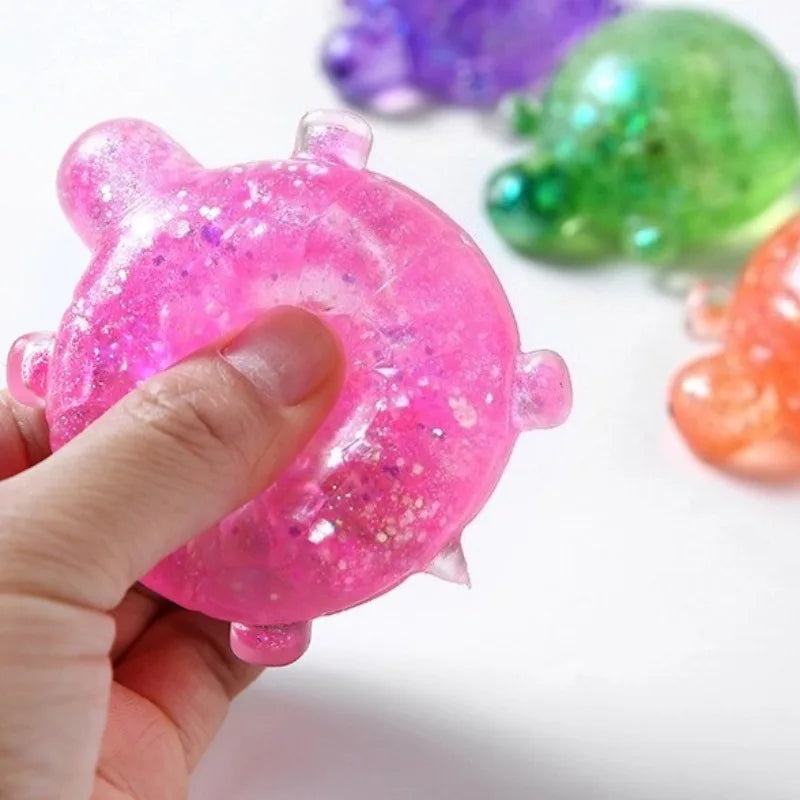 Squishy Turtle Fidget Toy | Glitter Squeeze Toy for Stress Relief