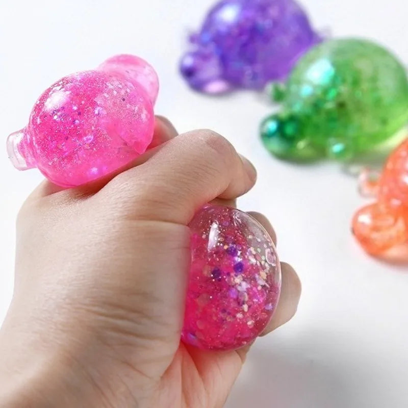 Squishy Turtle Fidget Toy | Glitter Squeeze Toy for Stress Relief