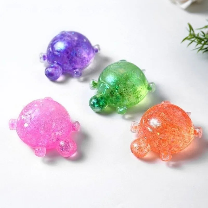 Squishy Turtle Fidget Toy | Glitter Squeeze Toy for Stress Relief