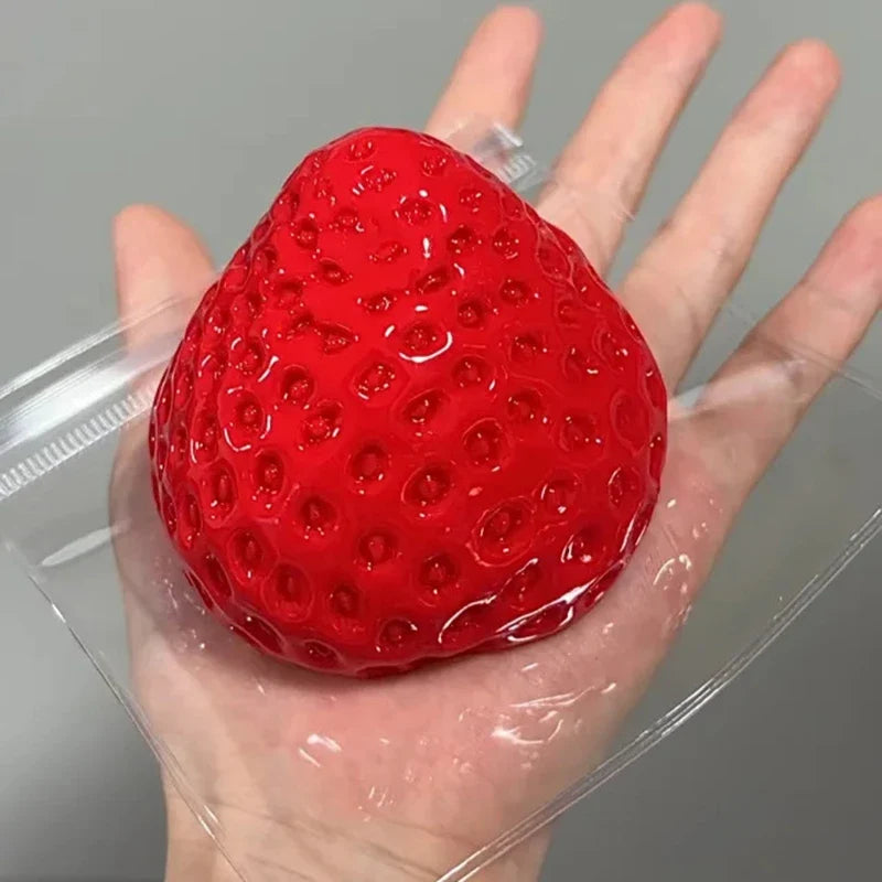 Strawberry Taba Squishy Fidget Toy | Slow Rebound Stress Relief Toy for Kids, Adults, Office & Party Favors