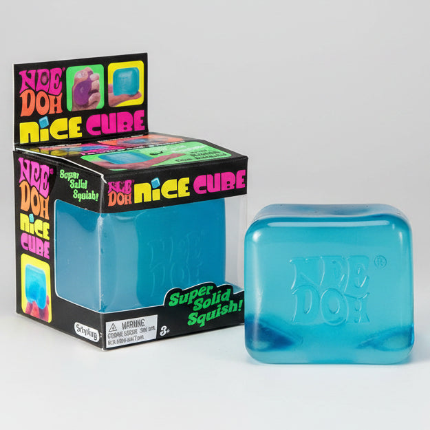 Nee-Doh Nice Cube Squish Toy — Blue